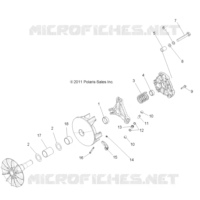 SYSTÈME DE TRANSMISSION, PRIMARY CLUTCH (BUILT 11/13/10 AND AFTER)