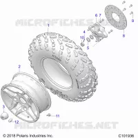 ROUES, FRONT TIRE AND BRAKE DISC
