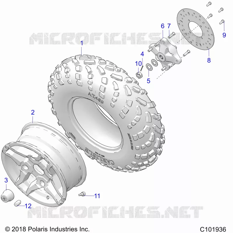ROUES, FRONT TIRE AND BRAKE DISC