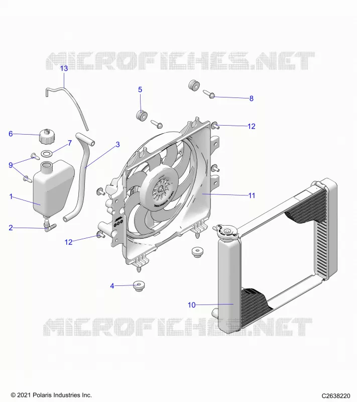 ENGINE, SYSTÃˆME DE REFROIDISSEMENT, RADIATOR, FAN & OVERFLOW BOTTLE