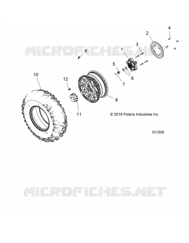 ROUES, FRONT TIRE AND BRAKE DISC