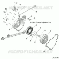 ENGINE, STATOR AND VOLANT MOTEUR