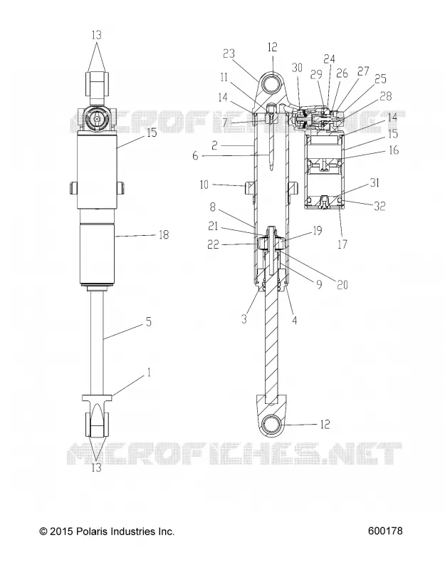 SUSPENSION, AMORTISSEUR ARRIERE TRACK, HI LO ADJ.