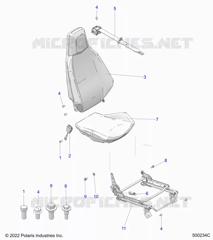 SIEGE (PASSENGER) AND SEAT BELT MOUNTING