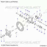 SUSPENSION ARRIERE HUB, CARRIER AND BRAKE DISC