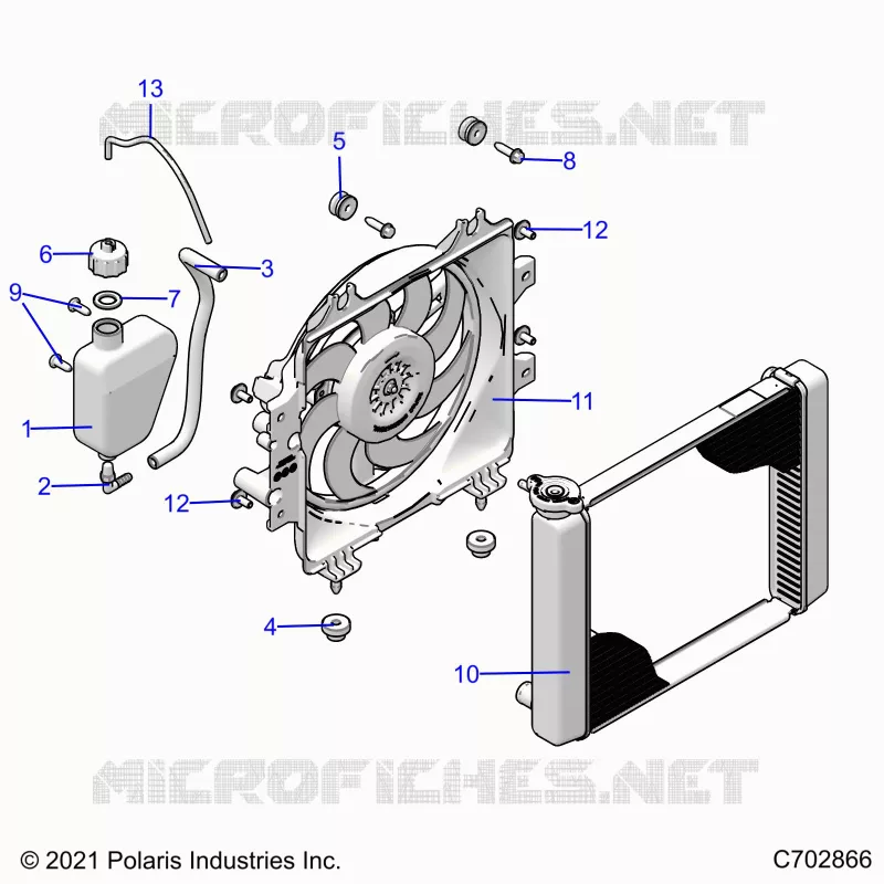 ENGINE, SYSTÃˆME DE REFROIDISSEMENT, RADIATOR, FAN & OVERFLOW BOTTLE
