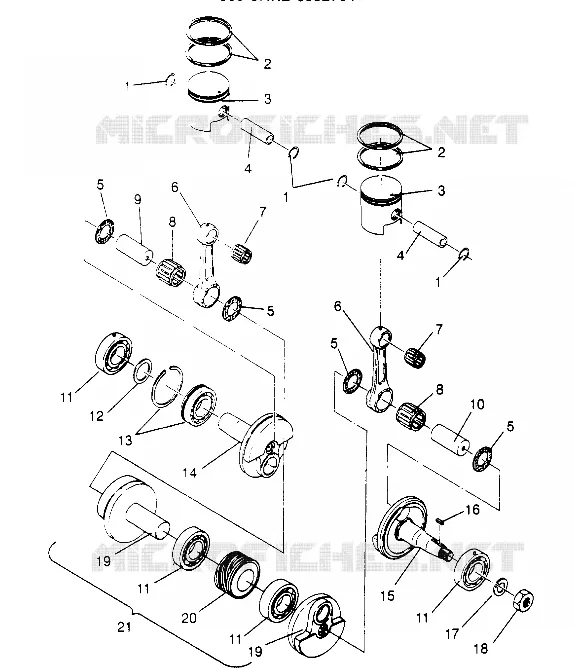 PISTON ET VILEBREQUIN 500 CARB 0952764 (4929192919C008)