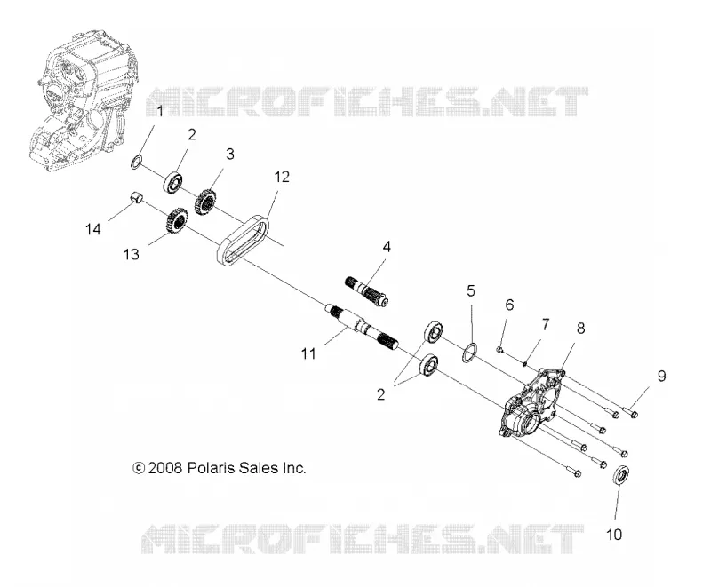 SYSTÈME DE TRANSMISSION, PONT PRINCIPAL OUTPUT SHAFT