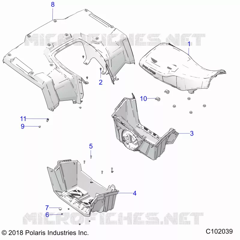 HABITACLE ARRIERE, SEAT AND FOOTWELLS