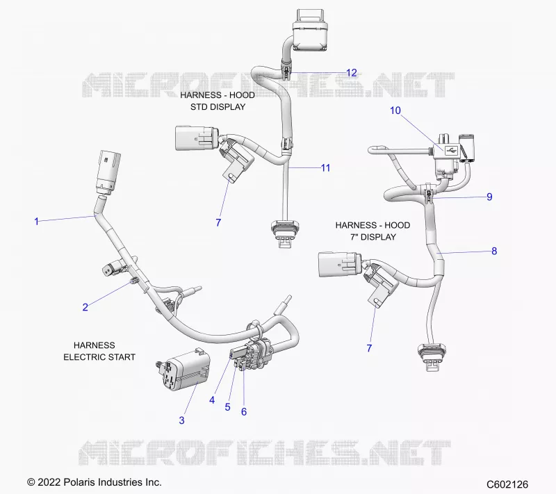 ELECTRICITE, WIRE HARNESS, HOOD, ELECTRIC START