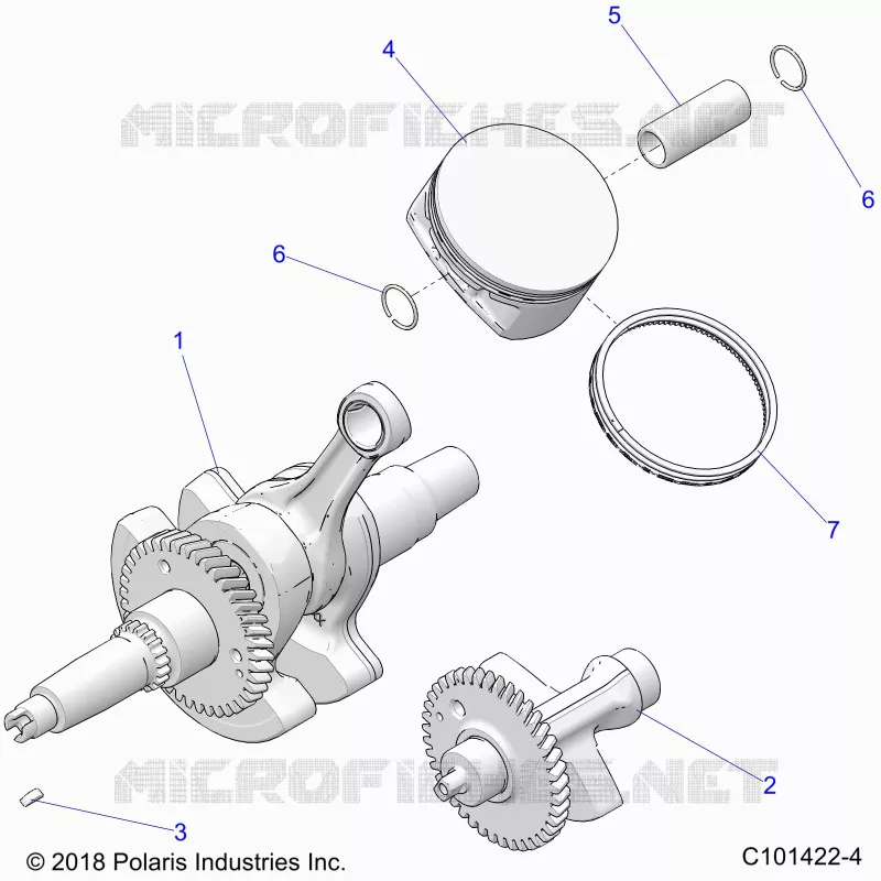 ENGINE, VILEBREQUIN, PISTON AND BALANCE SHAFT