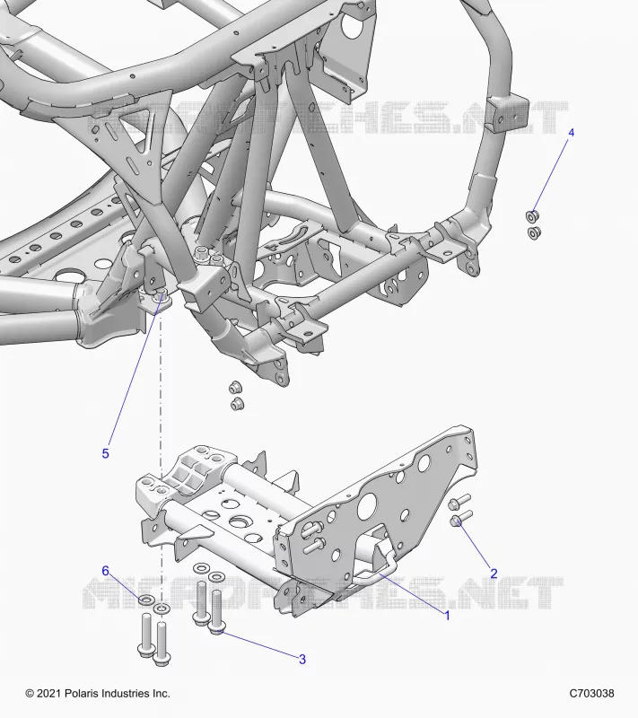 CHASSIS, MOUNTING, FRONT GEARCASE