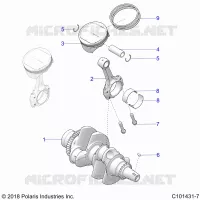 ENGINE, VILEBREQUIN AND PISTON