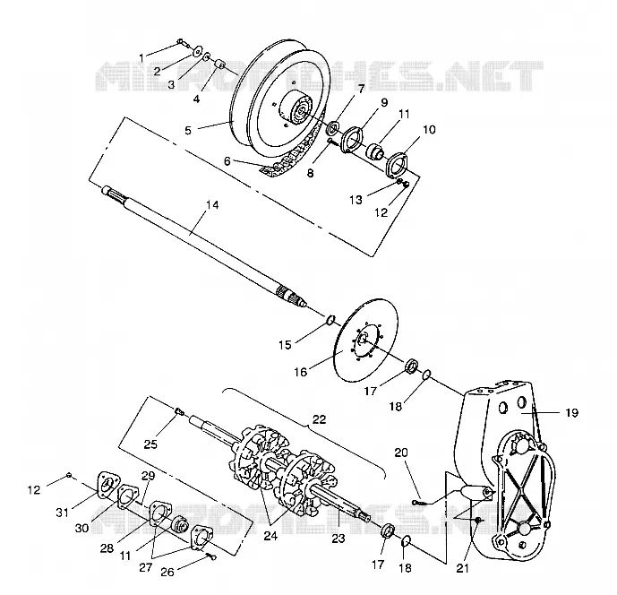 SYSTÈME DE TRANSMISSION ASSEMBLY LITE GT/0933133 AND  STARLITE GT/0933127 (4923232323015A)