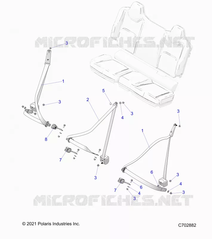 SIEGE BELT MOUNTING, REAR