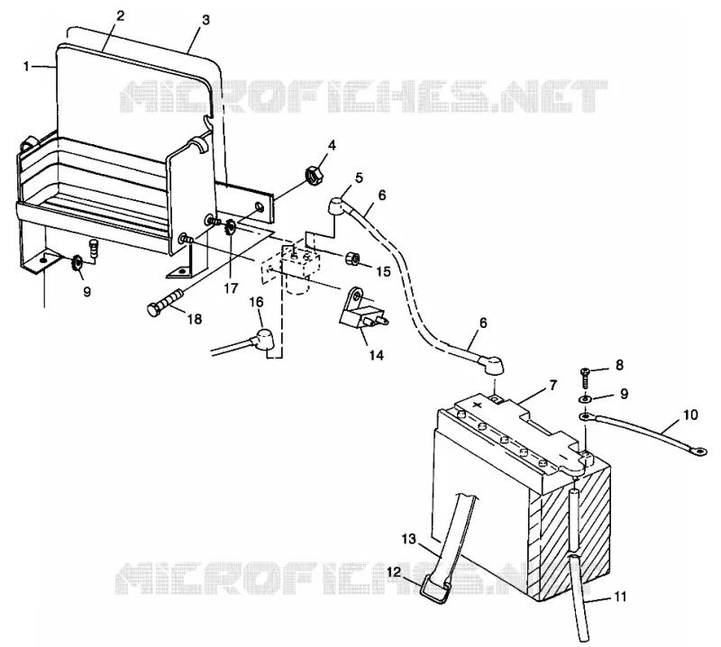 SUPPORT BATTERIE WIDETRAK LX 0982065 and EUROPEAN WIDETRAK LX E982065 (4943884388C002)