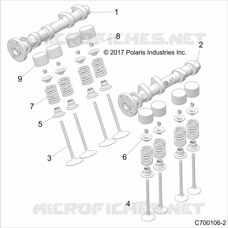 MOTEUR, CAM SHAFTS AND VALVES