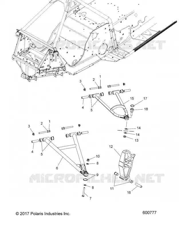 SUSPENSION AVANT, CONTROL ARMS AND SPINDLE