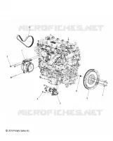 MOTEUR, ALTERNATEUR, VOLANT MOTEUR AND DEMARREUR MOUNTING