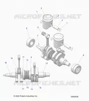 ENGINE, PISTON AND VILEBREQUIN