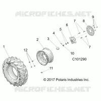 ROUES, FRONT TIRE AND BRAKE DISC