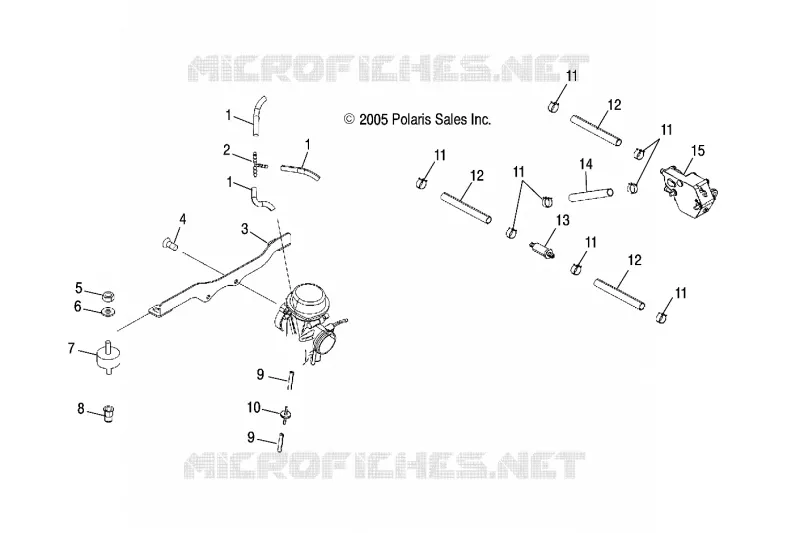 MOTEUR, CARBURATEUR MOUNTING AND POMPE A CARBURANT/LINES