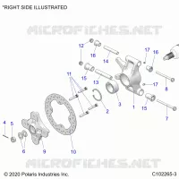 SUSPENSION ARRIERE HUBS, CARRIER AND BRAKE DISC