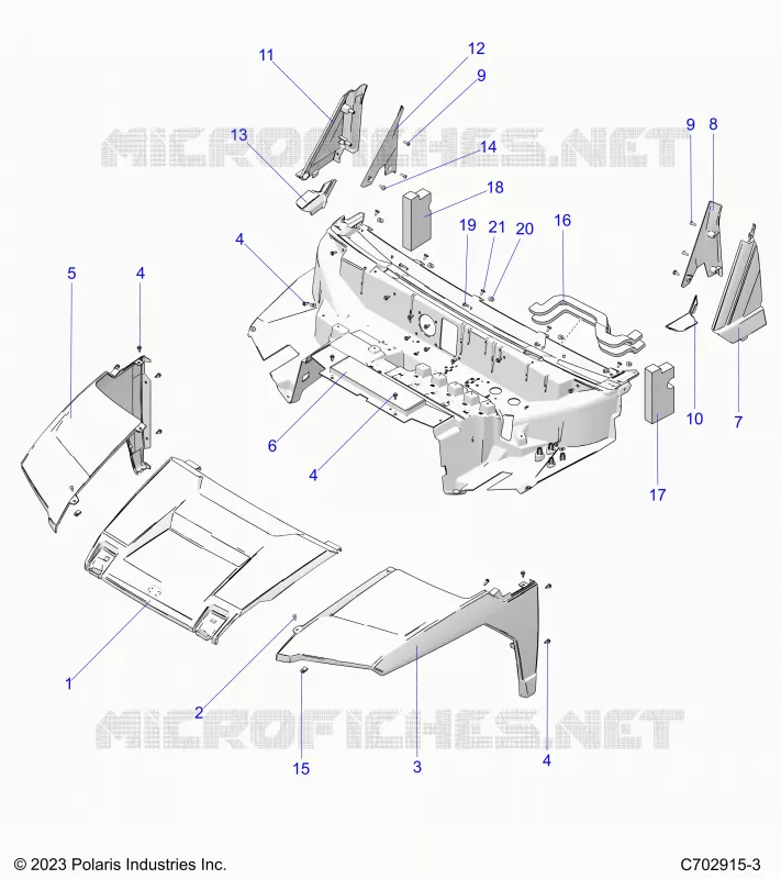 CAPOT, LINER, FRONT FENDERS, A PILLARS