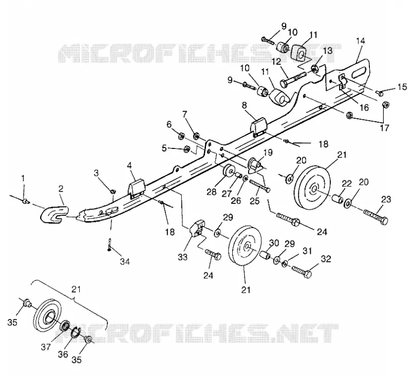 FIXATION RAIL (SUSPENSION) SUPER SPORT 0970761 (4937643764B009)