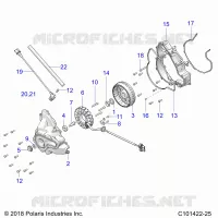 ENGINE, STATOR COVER AND VOLANT MOTEUR