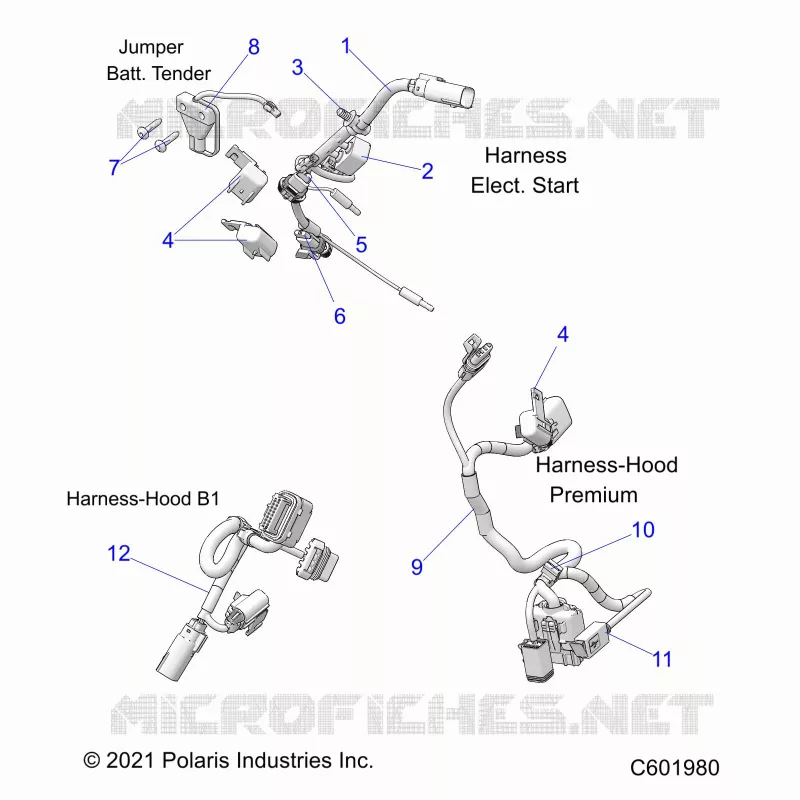 ELECTRICITE, WIRE HARNESS, HOOD, ELEC. START