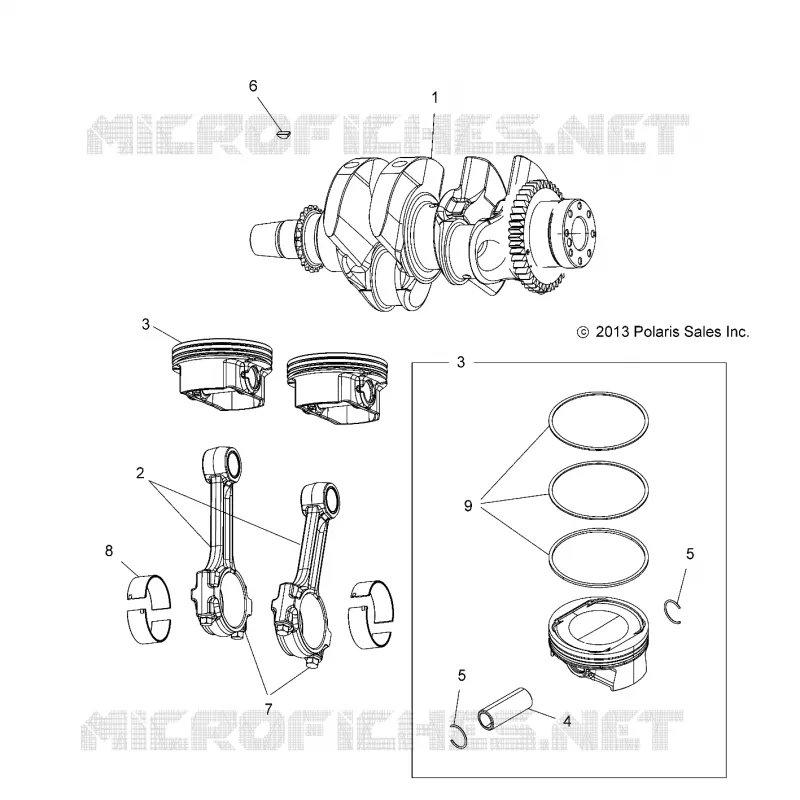 MOTEUR, CRANKSHAFT AND PISTON