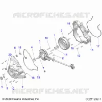 ENGINE, STATOR COVER AND FLYROUE