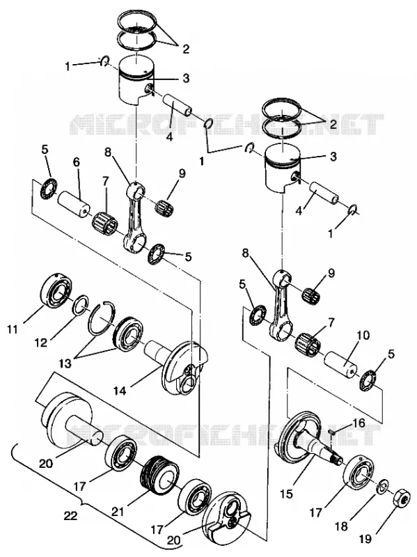 PISTON ET VILEBREQUIN CLASSIC TOURING 0963365 AND EUROPEAN CLASSIC TOURING (4933623362C011)