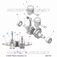 ENGINE, PISTON AND VILEBREQUIN
