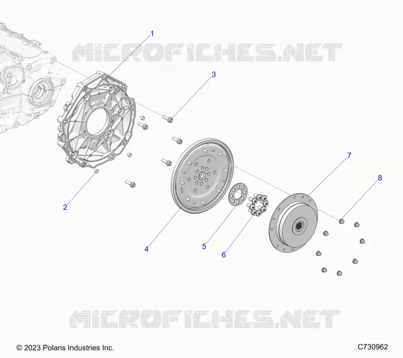 ENGINE, TRANSMISSION ADAPTOR AND FLEX PLATE 