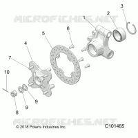 SUSPENSION ARRIERE HUB AND BEARING CARRIER