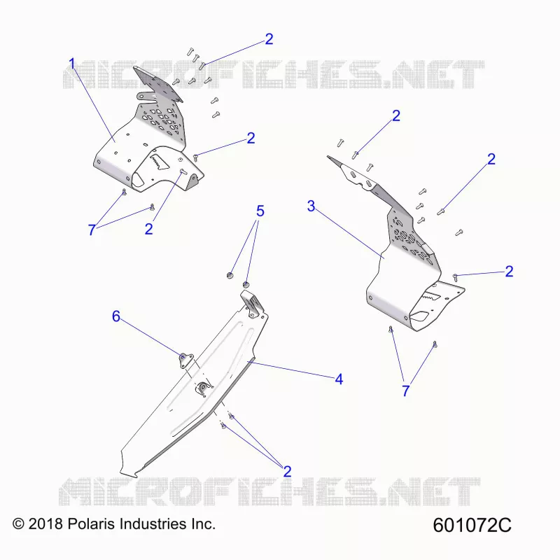 CHASSIS, PROTECTION D'EMBRAYAGE AND FOOTRESTS
