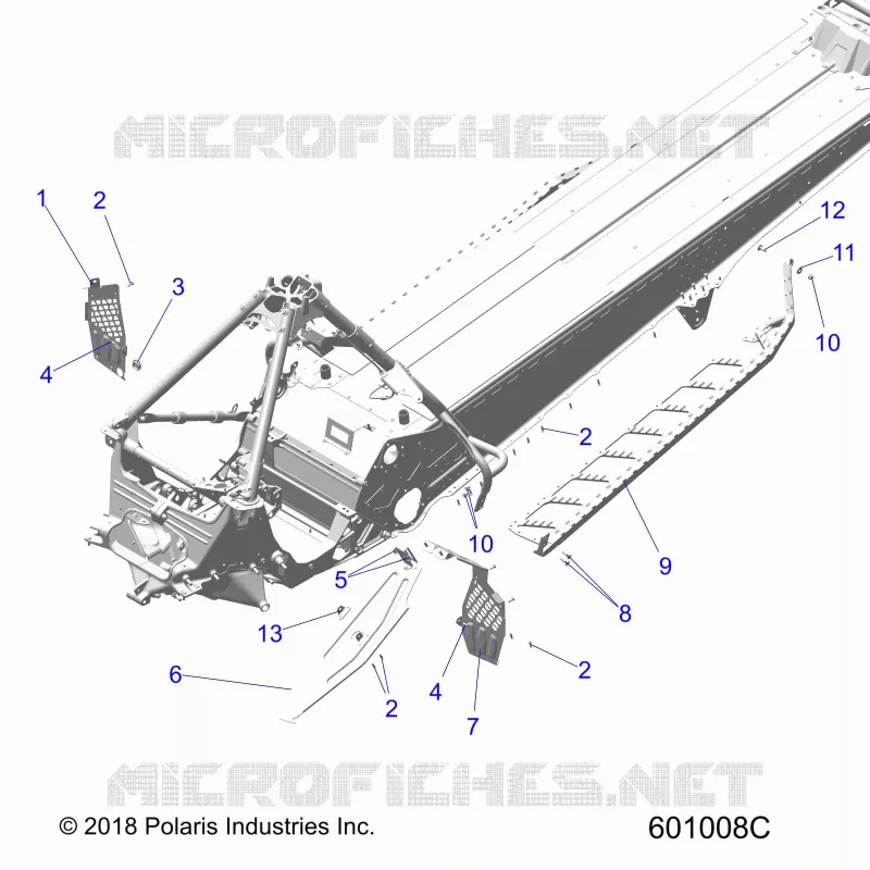CHASSIS, PROTECTION D'EMBRAYAGE, FOOTRESTS, AND RUNNING BOARDS