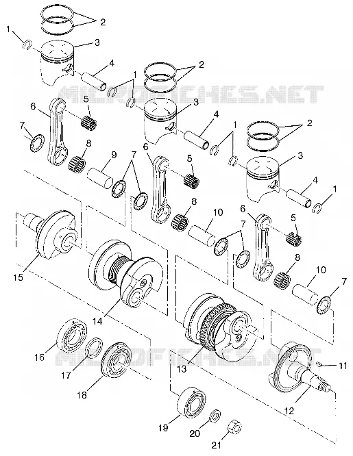 PISTON ET VILEBREQUIN 600 XCR 0985677 (4943164316C010)