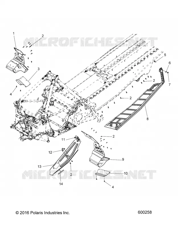 CHASSIS, CLUTCH GUARD, REPOSE PIEDS, AND RUNNINGBOARDS