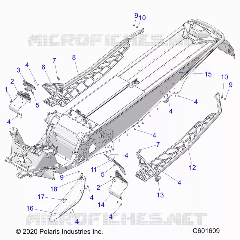 CHASSIS, PROTECTION D'EMBRAYAGE, FOOTRESTS, AND RUNNINGBOARDS