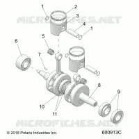 ENGINE, PISTON AND VILEBREQUIN