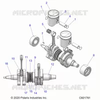 ENGINE, PISTON AND VILEBREQUIN