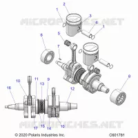 ENGINE, PISTON AND VILEBREQUIN