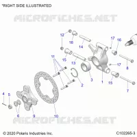 SUSPENSION ARRIERE HUBS, CARRIER AND BRAKE DISC