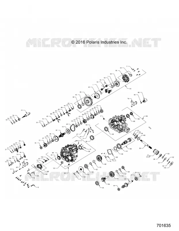 SYSTÈME DE TRANSMISSION, MAIN GEARCASE INTERNALS