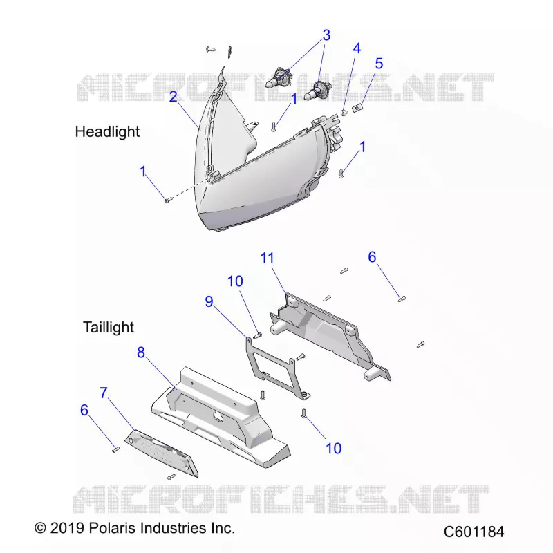 ELECTRICITE, HEADLIGHT AND TAILLIGHT