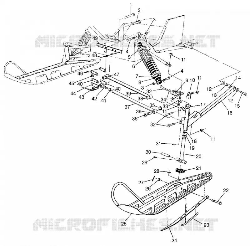 SUSPENSION AVANT AND SKI WIDETRAK GT 0972061 AND EUROPEAN WIDETRAK GT E9720 (4938173817B001)