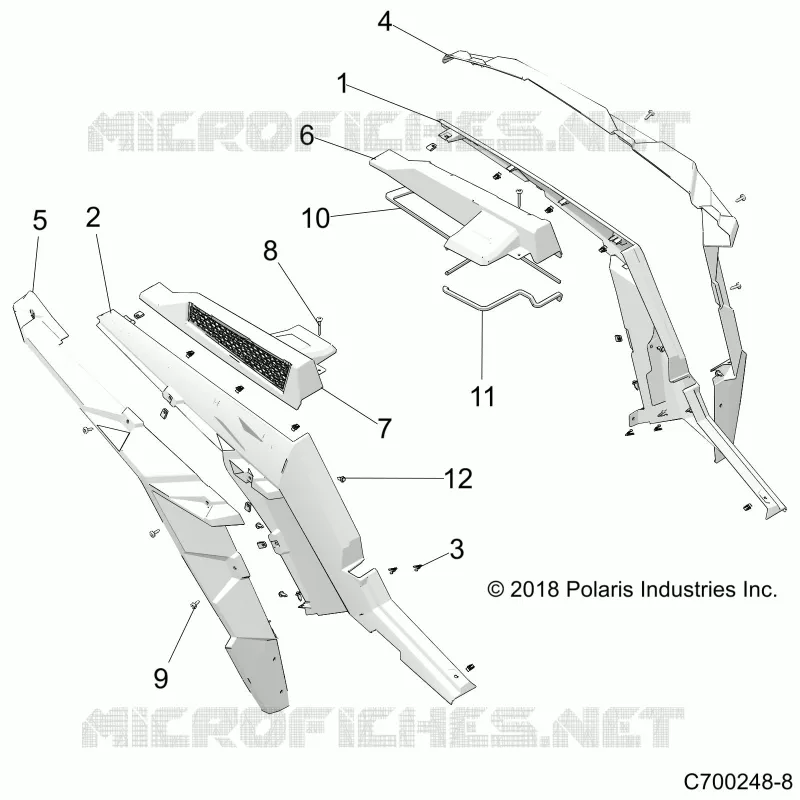 CARROSSERIE ARRIERE FENDERS AND BEZELS- Z23NAE99FR/SCR/FR (C700248-8)